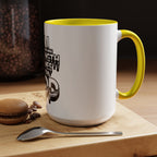 Ceramic Mug — "All Strength Comes From God" Black Accent Coffee Cup (11/15 oz)