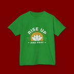 Kids T-Shirt - "Rise Up and Pray" Inspirational Christian Tee for Children
