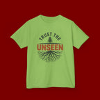 Kids T‑Shirt — "Trust the Unseen" Tree & Roots Inspirational Graphic