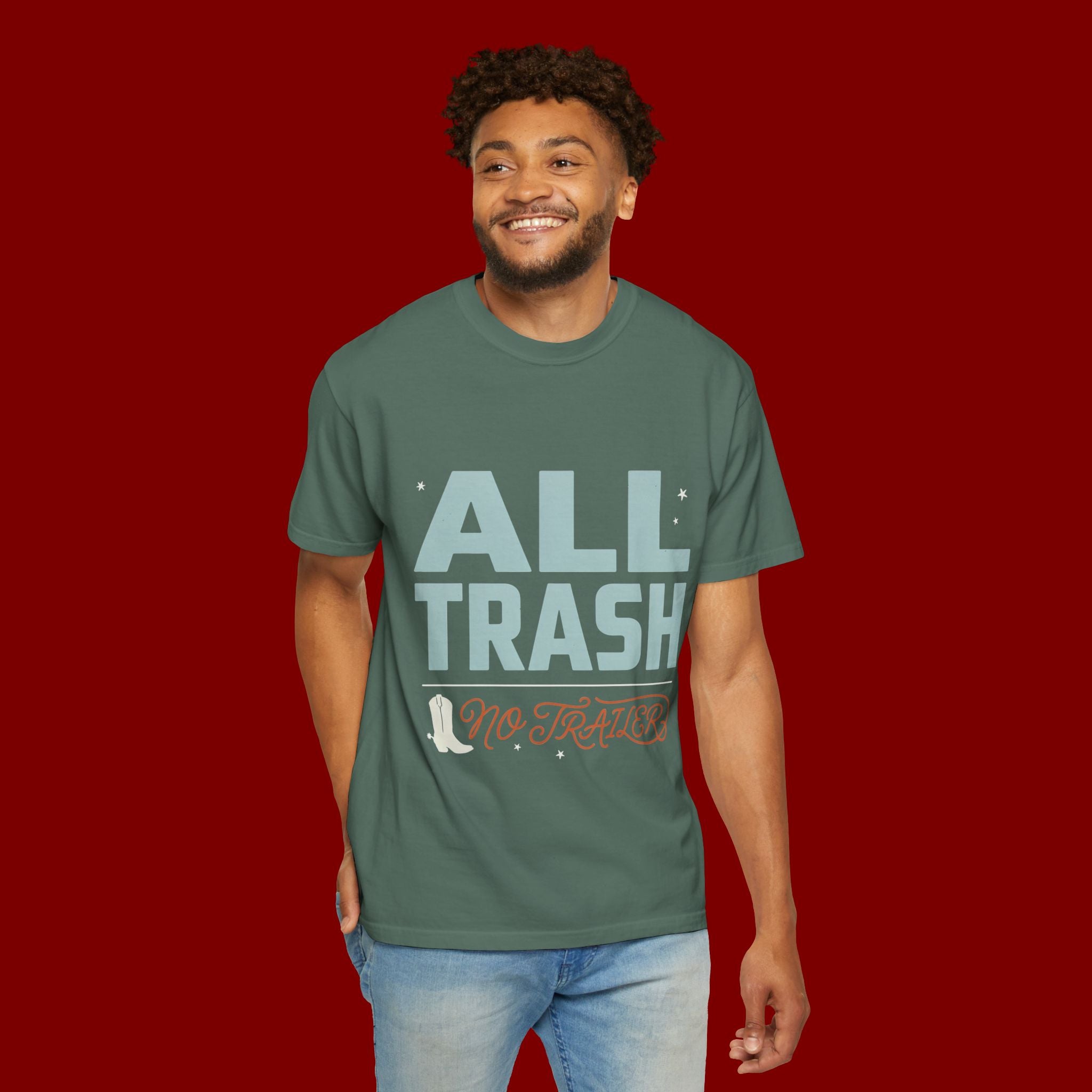 ALL TRASH No Trailer Graphic T-Shirt — Funny Retro Statement Tee