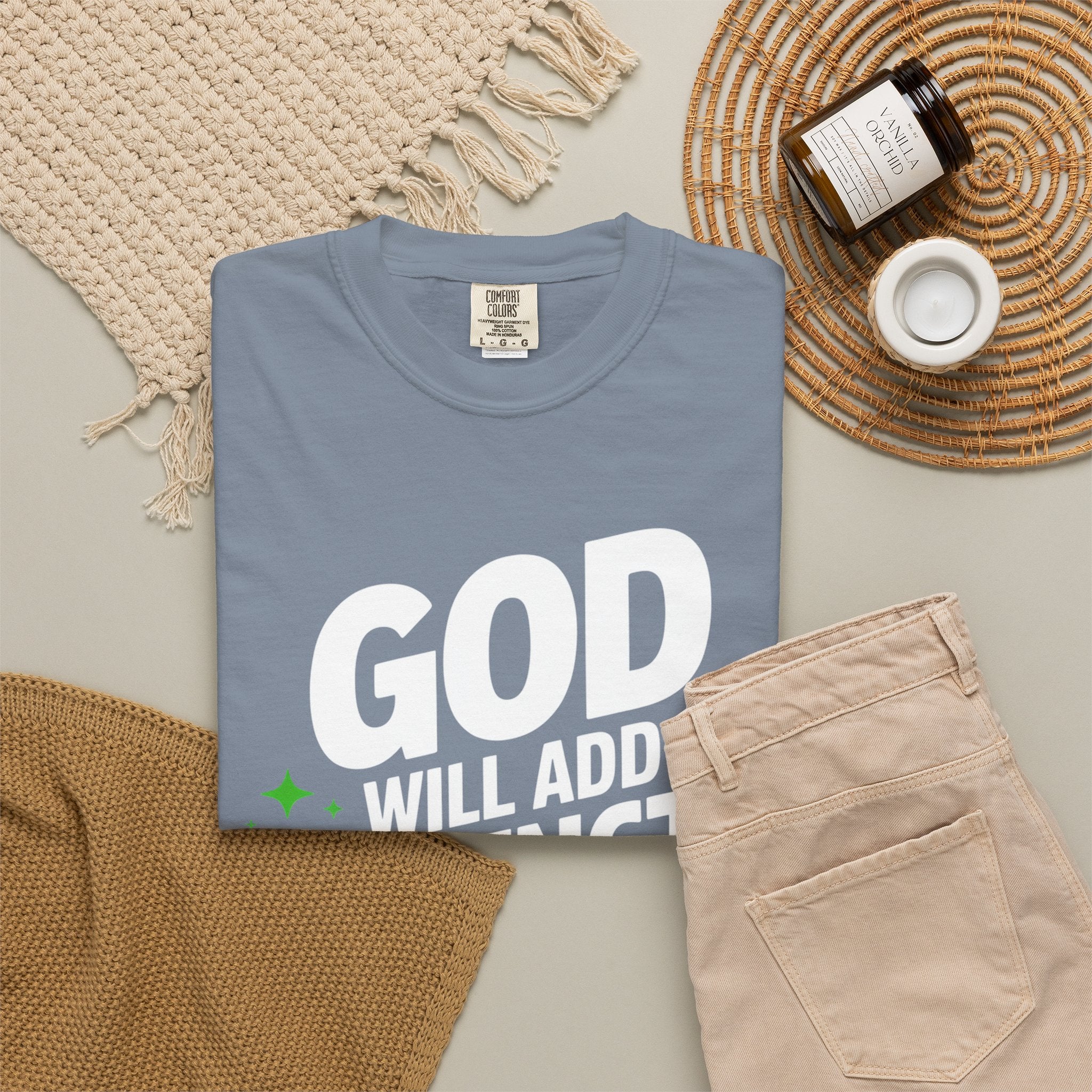 Inspirational T-Shirt — "God Will Add Strength to Your Strength" Christian Faith Tee