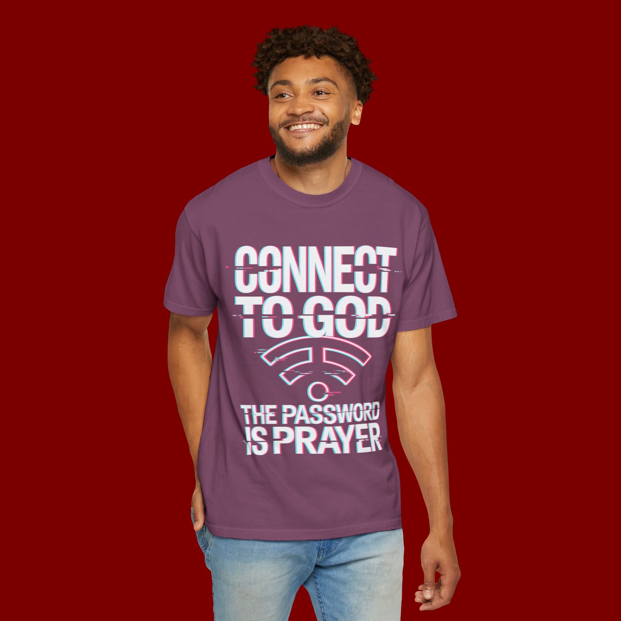 Connect to God T-Shirt — "The Password Is Prayer" Christian Faith Tee