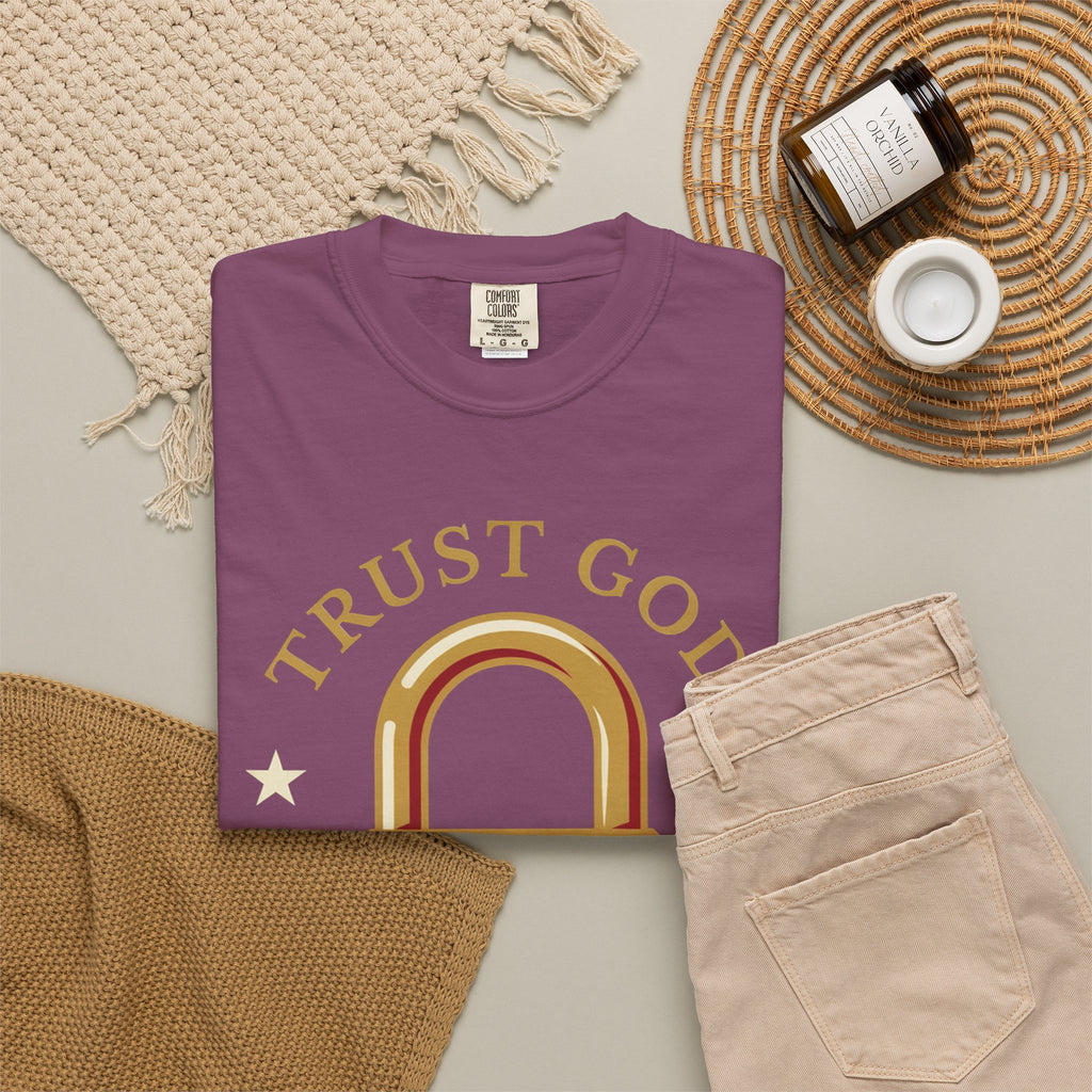 Trust God Lock T-Shirt — Christian Faith Tee “Trust God No Matter What”