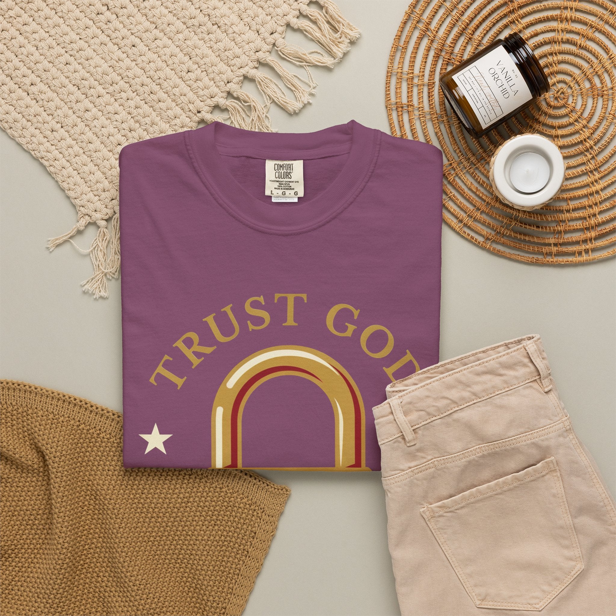 Trust God Lock T-Shirt — Christian Faith Tee “Trust God No Matter What”