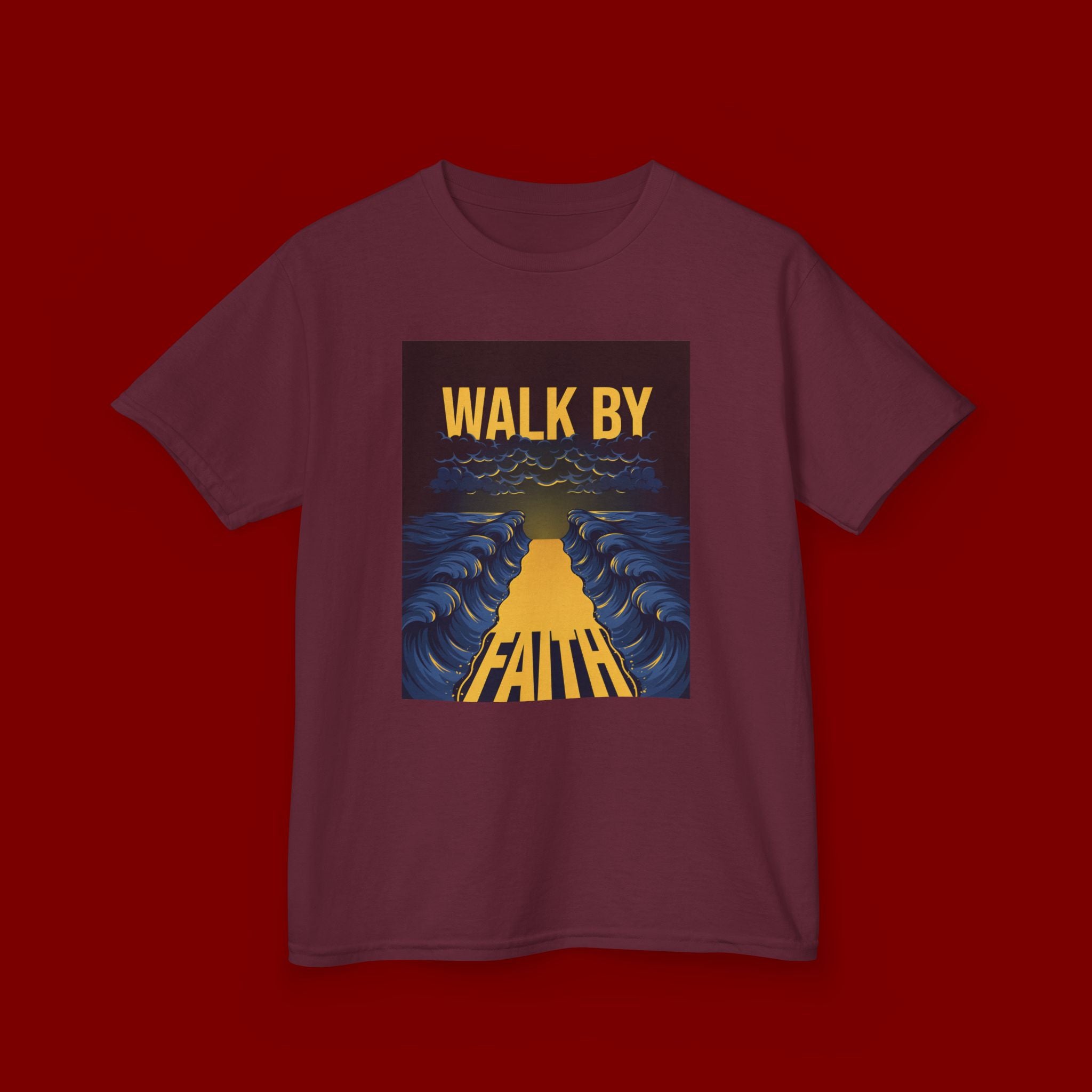 Kids T‑Shirt — "Walk By Faith" Inspirational Graphic Tee for Children