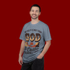 Christian T-Shirt — “My Help Is Only From God, The Creator of Heavens & Earth” Retro Faith Tee