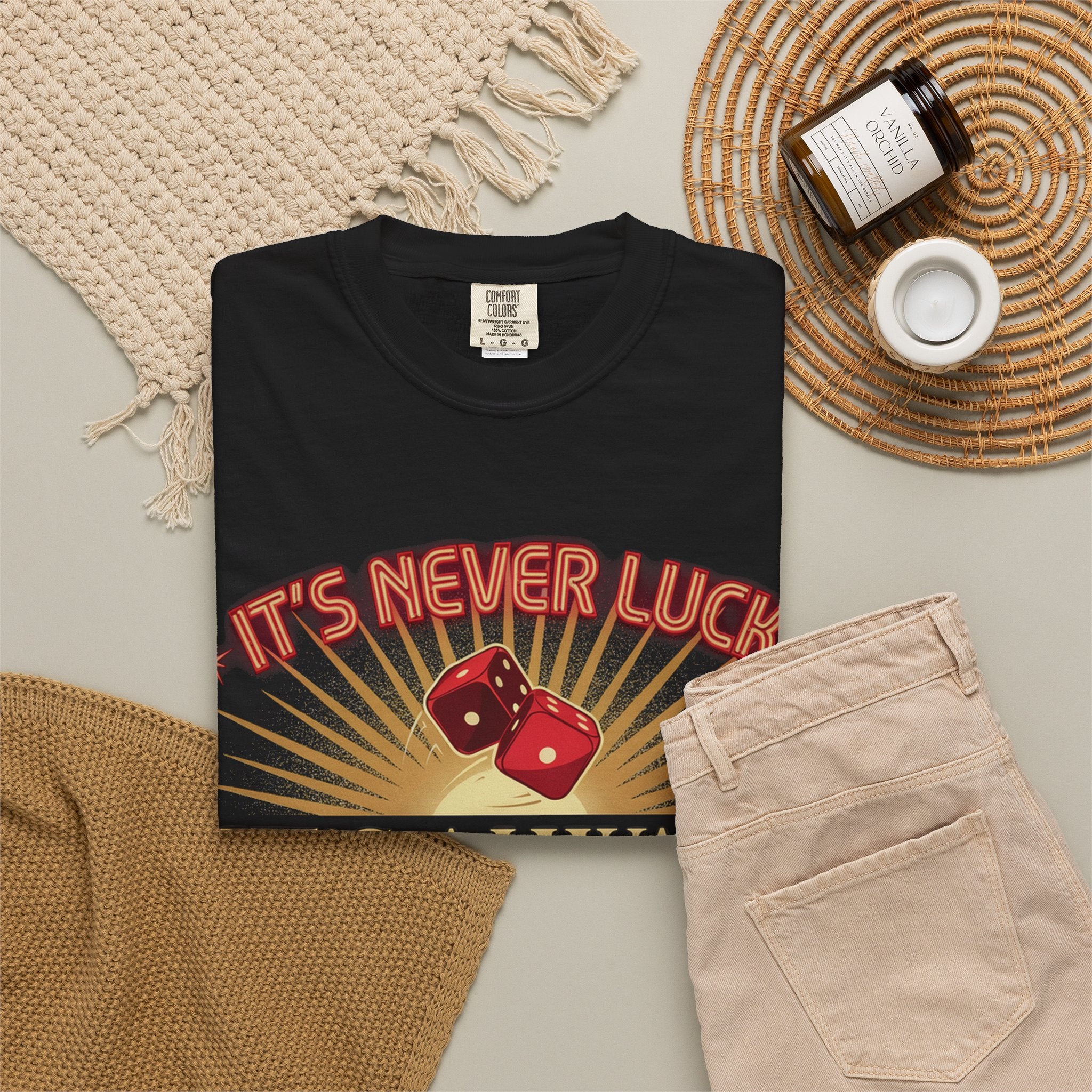 "It's Never Luck, It's Always God" Christian Graphic T-Shirt