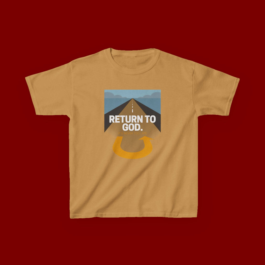 Kids Tee - "Return to God" Roadway Graphic Religious Youth Shirt