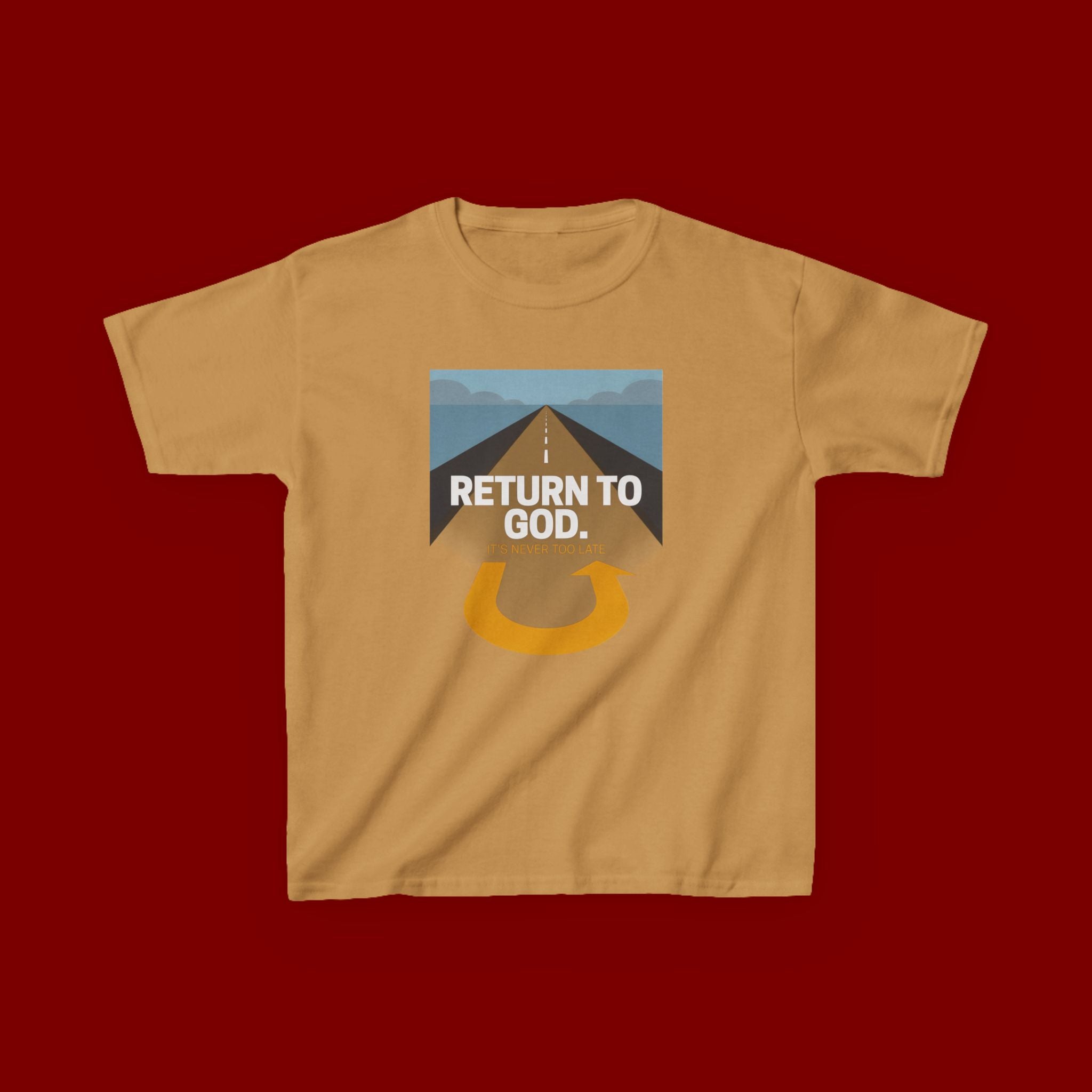 Kids Tee - "Return to God" Roadway Graphic Religious Youth Shirt