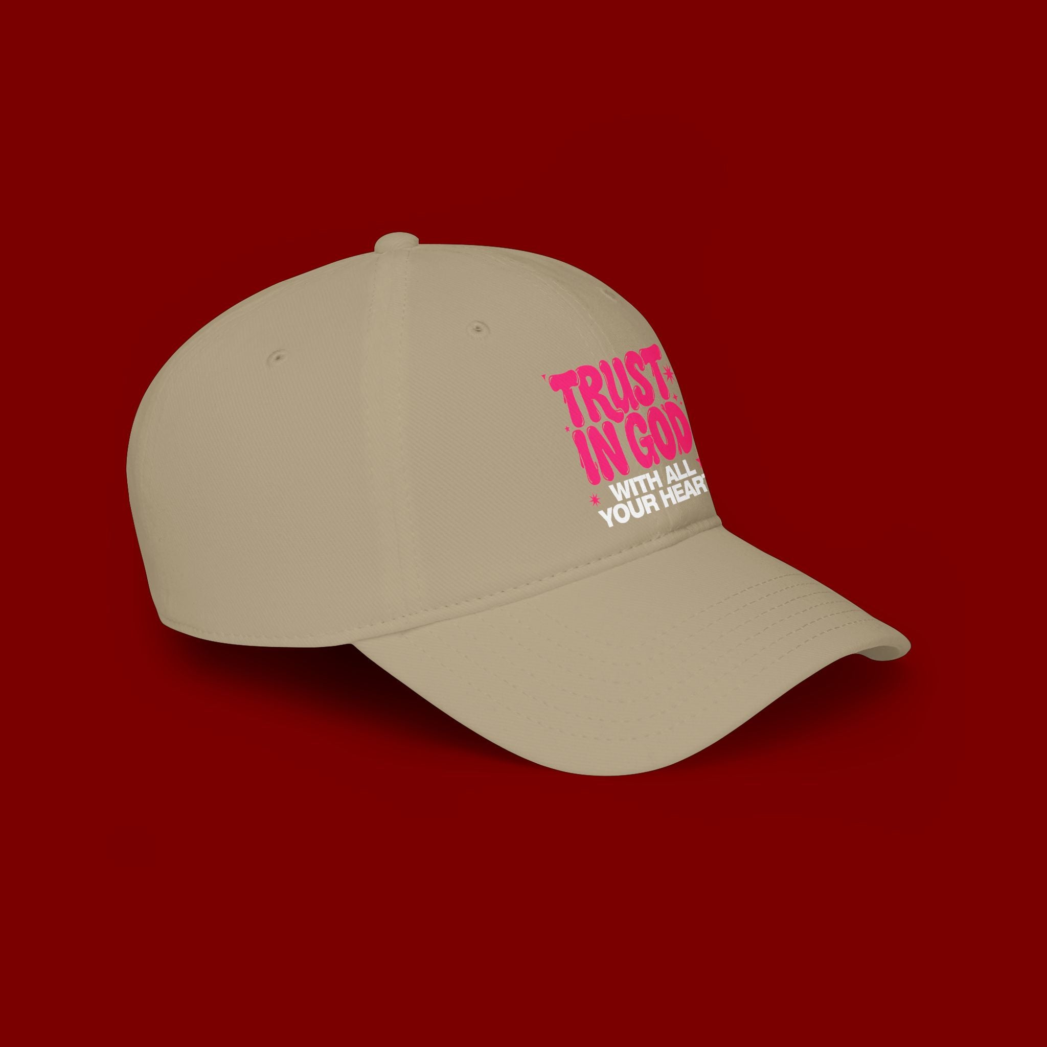 Trust In God Baseball Cap — Faith Hat with “Trust in God with All Your Heart”