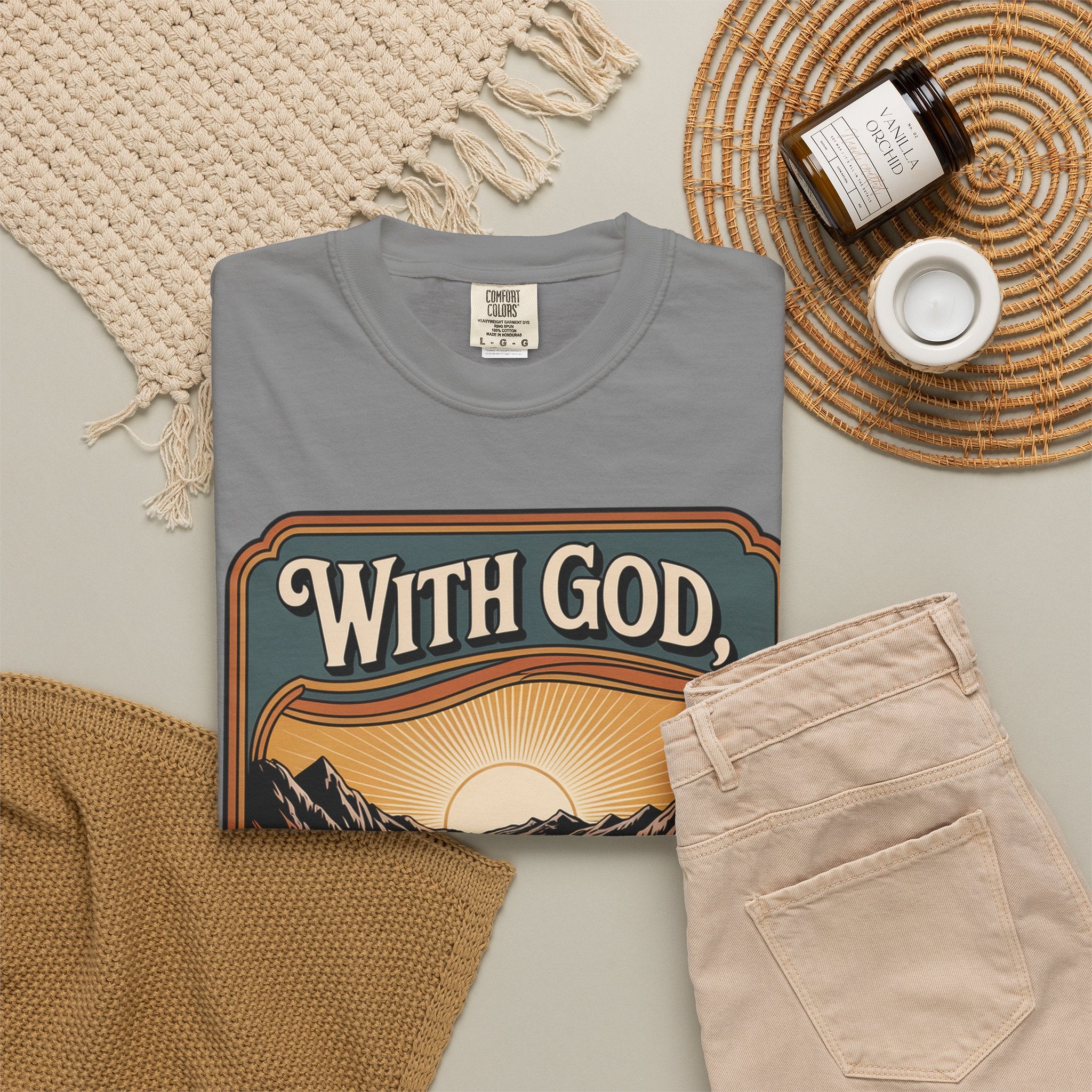 Inspirational Graphic T-Shirt — "With God, Every Hardship Brings Ease"