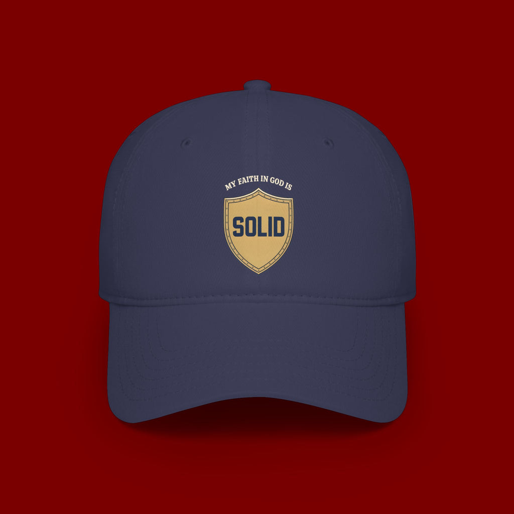 Solid Shield Baseball Cap — 'Stay Solid' Embroidered Low Profile Hat