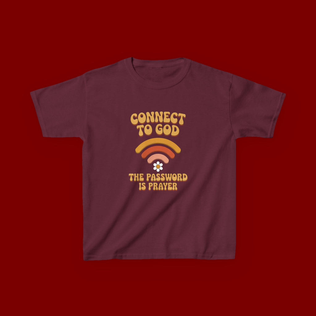 Kids Tee - "Connect to God" WiFi Prayer Graphic Shirt