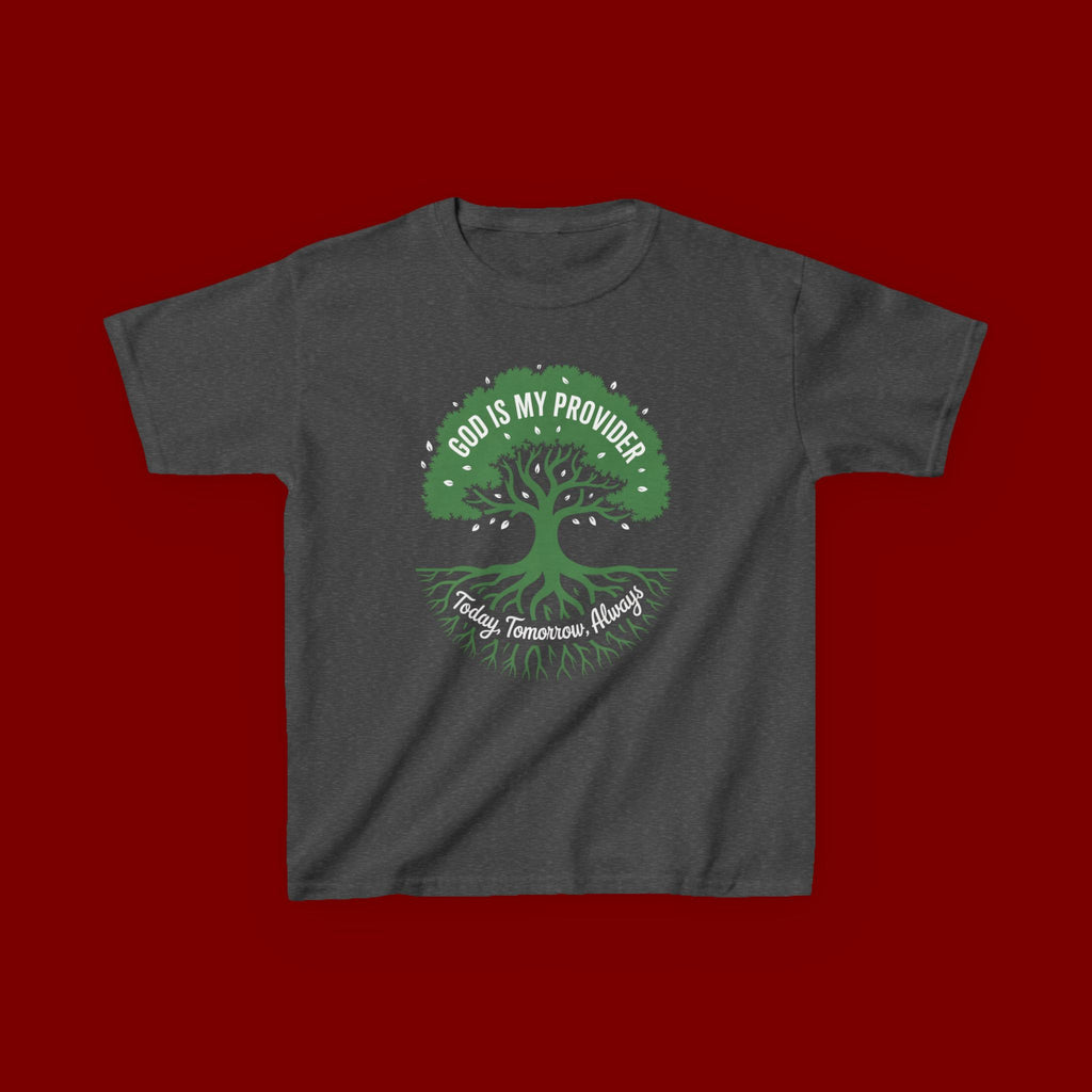 Kids Tee — "God Is My Provider" Tree of Faith Christian Shirt