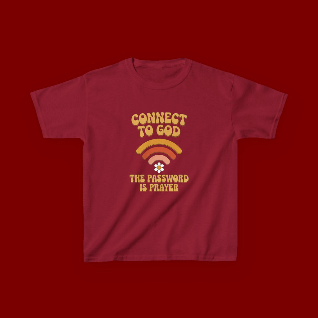 Kids Tee - "Connect to God" WiFi Prayer Graphic Shirt