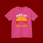 Kids Tee — "Rise Up and Pray" Mountain Sunrise Faith T‑Shirt