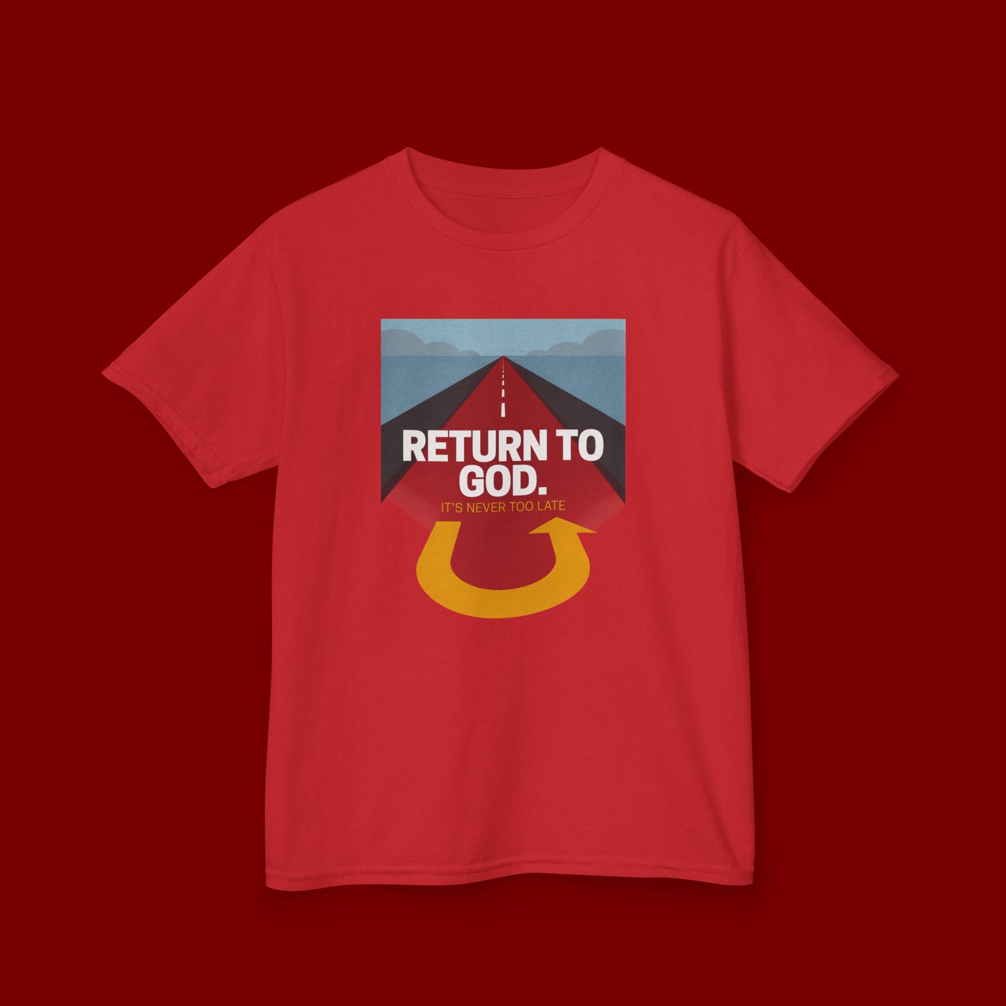 Kids Tee - "Return to God" Roadway Graphic Religious Youth Shirt
