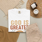God Is Greater Mountain T-Shirt — Christian Faith Graphic Tee