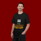 Pray Work, Trust God T-Shirt — Faith Gardening Inspirational Tee