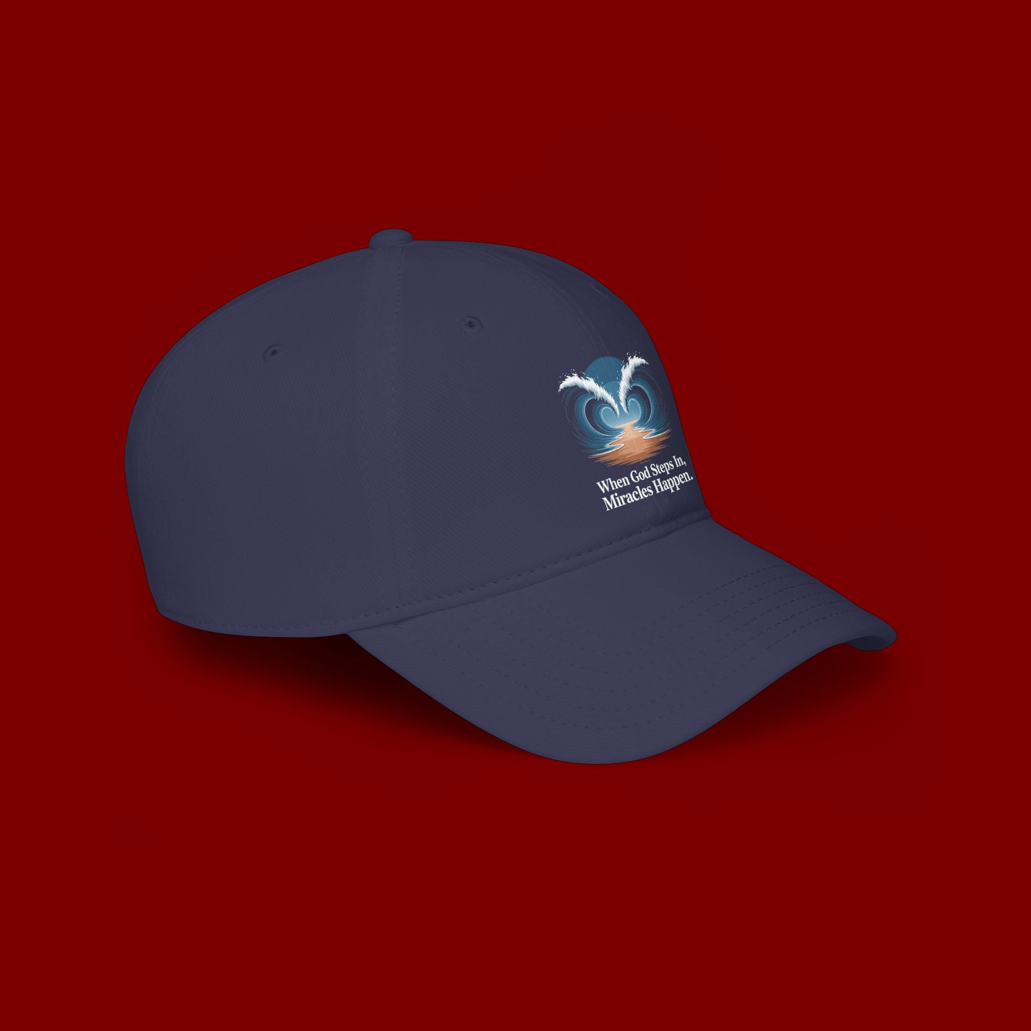 Inspirational 'When God Steps In Miracles Happen' Low Profile Baseball Cap