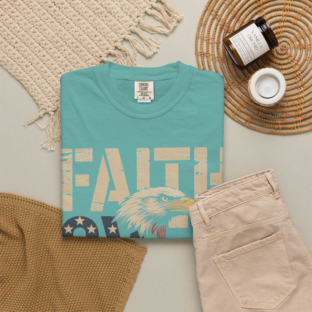 Faith Over Fear T-Shirt — Patriotic Eagle Graphic Tee