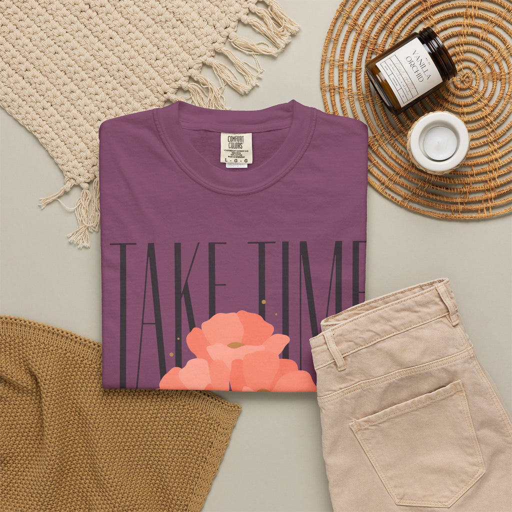 T-Shirt — "Take Time to Pray" Floral Christian Tee