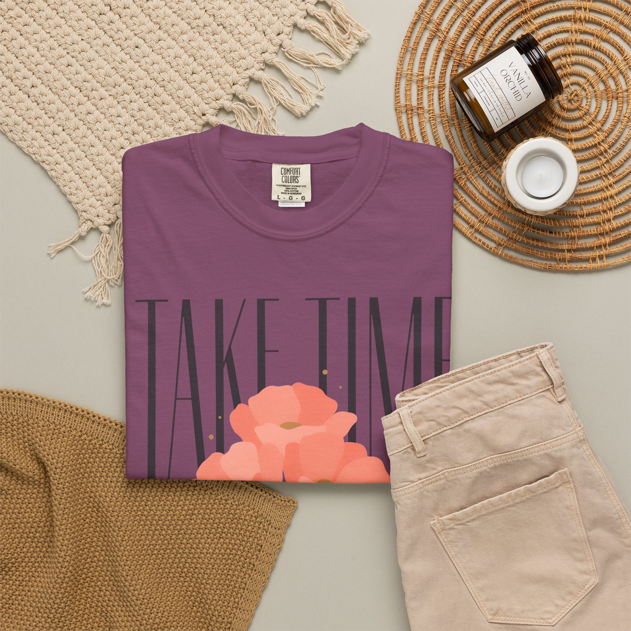 T-Shirt — "Take Time to Pray" Floral Christian Tee