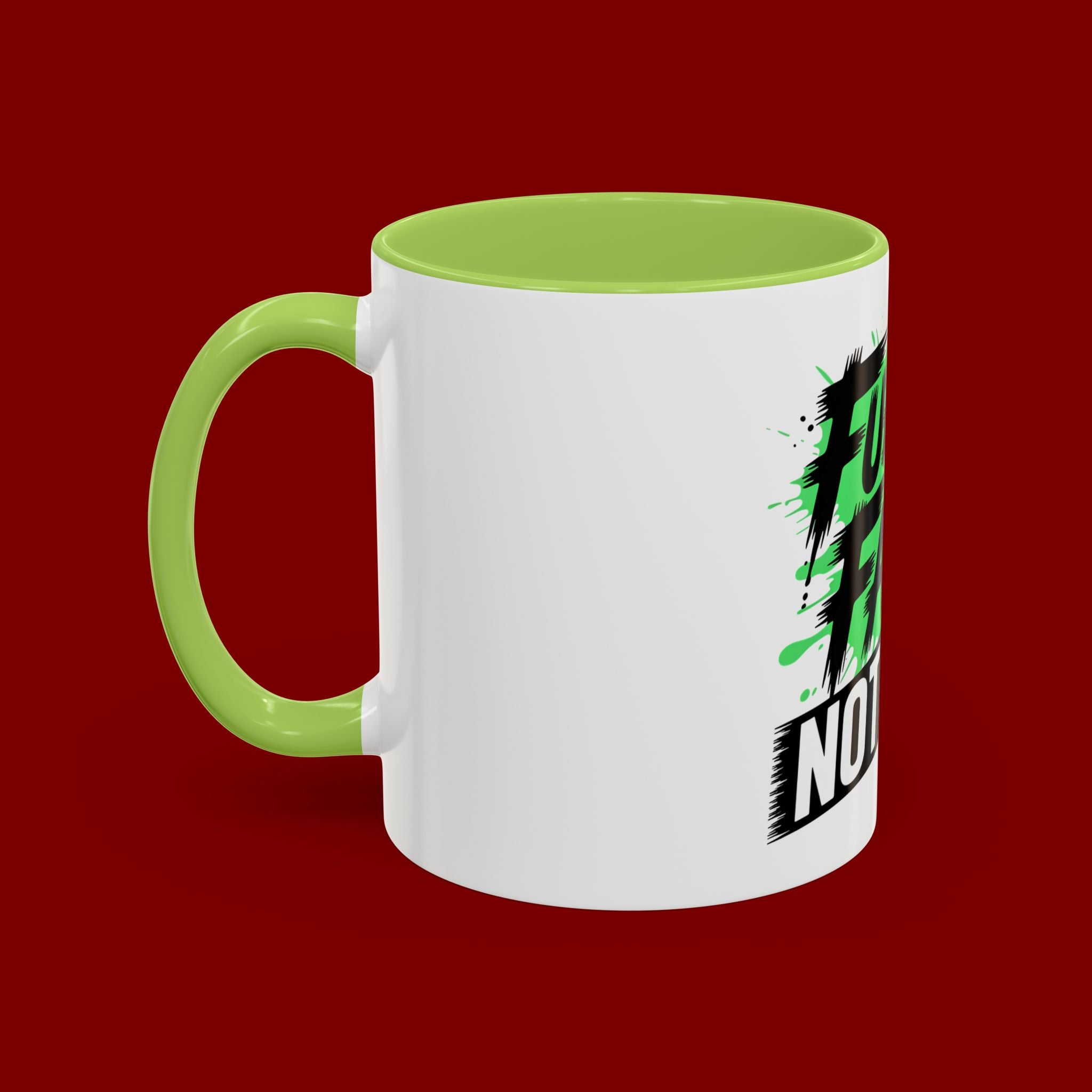 Accent Coffee Mug — "Fueled by Faith Not Fear" Inspirational Ceramic Mug (11/15 oz)