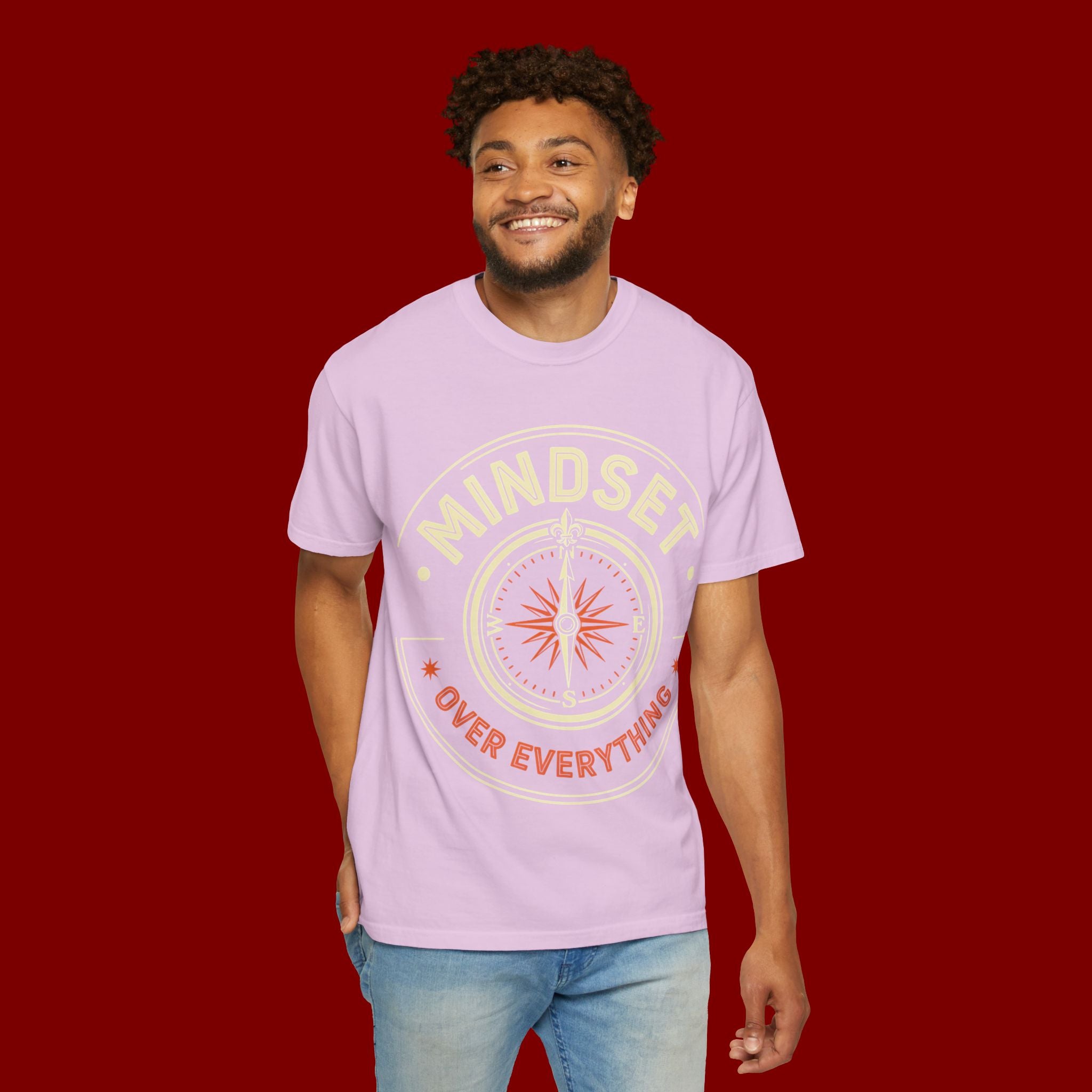 Mindset Over Everything T-Shirt — Positive Vibes Compass Graphic Tee