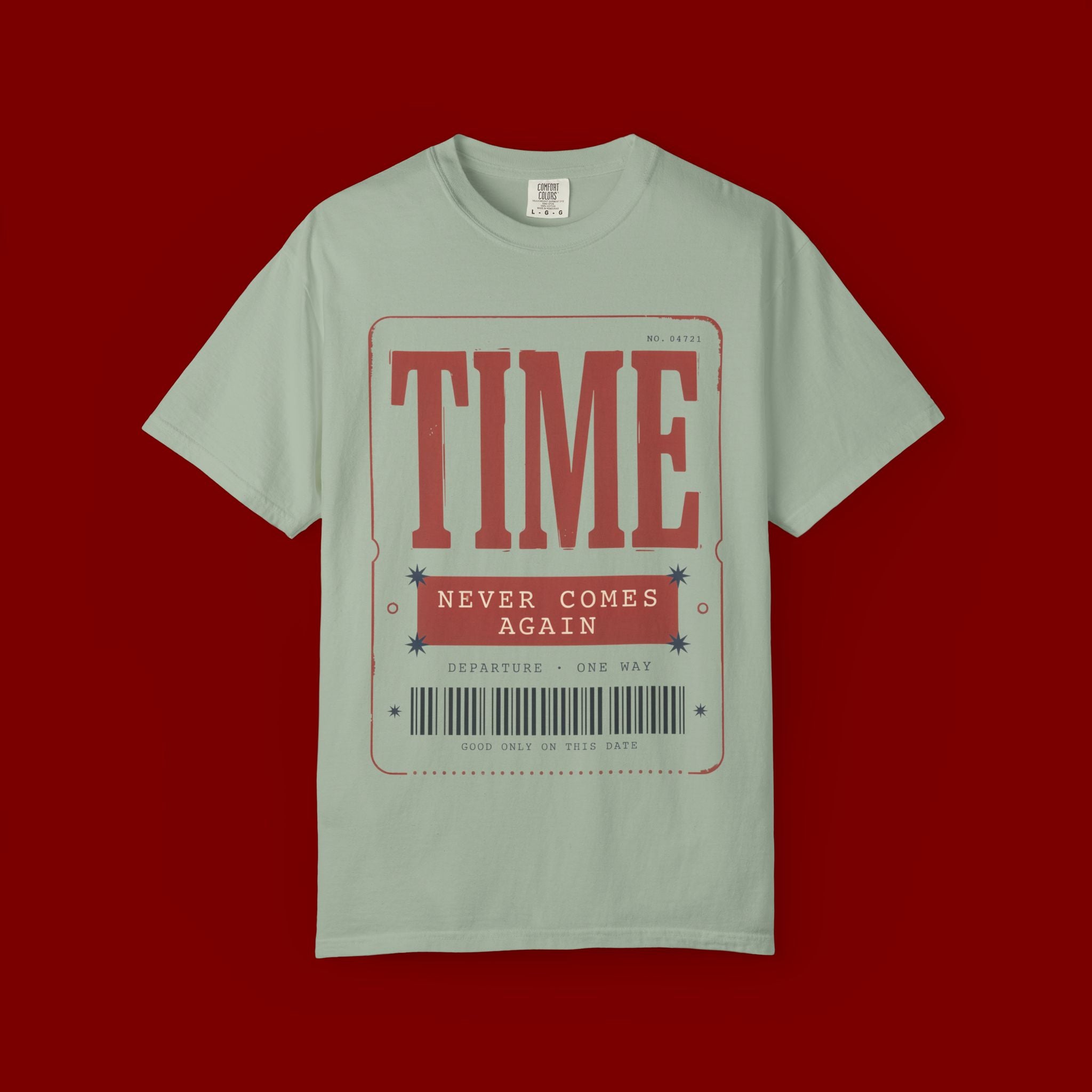 TIME Never Comes Again T-Shirt — Vintage Ticket Graphic Tee