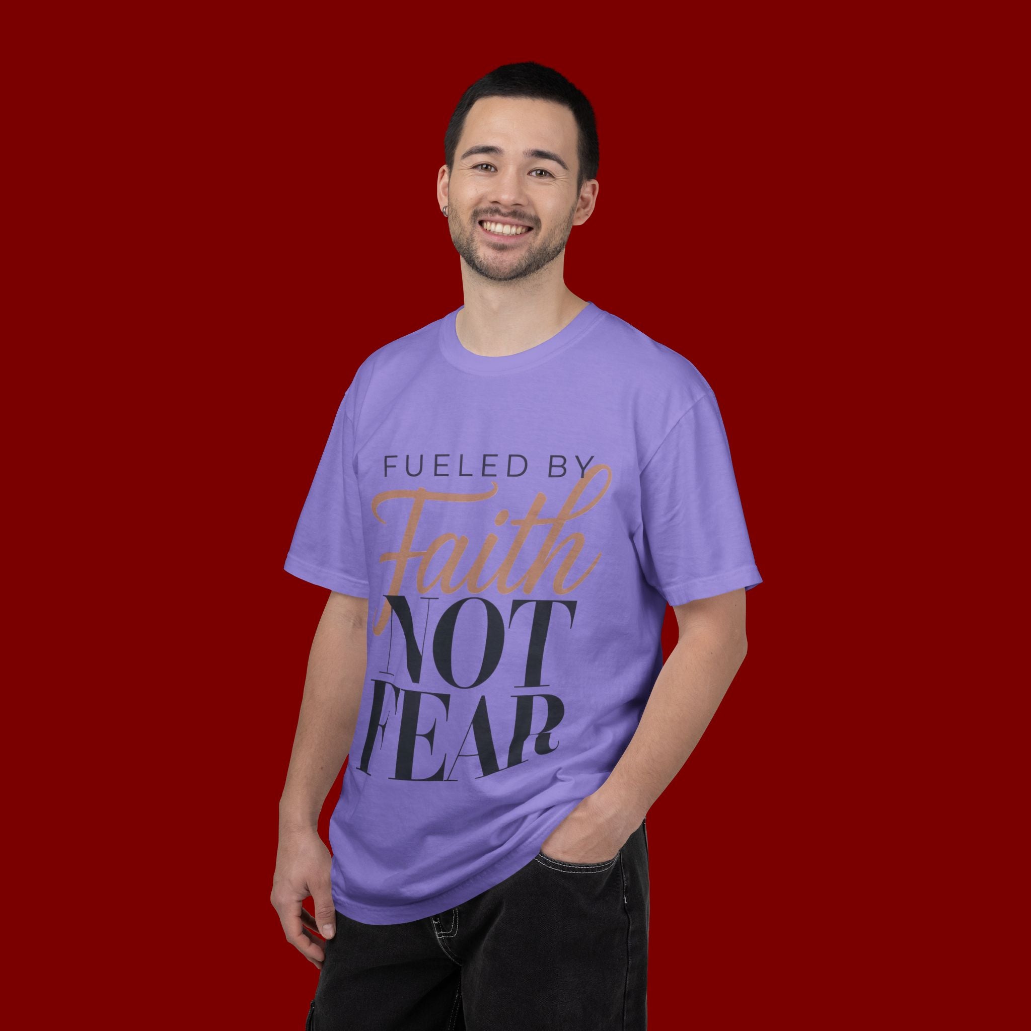 Fueled by Faith Not Fear T-Shirt — Inspirational Christian Graphic Tee