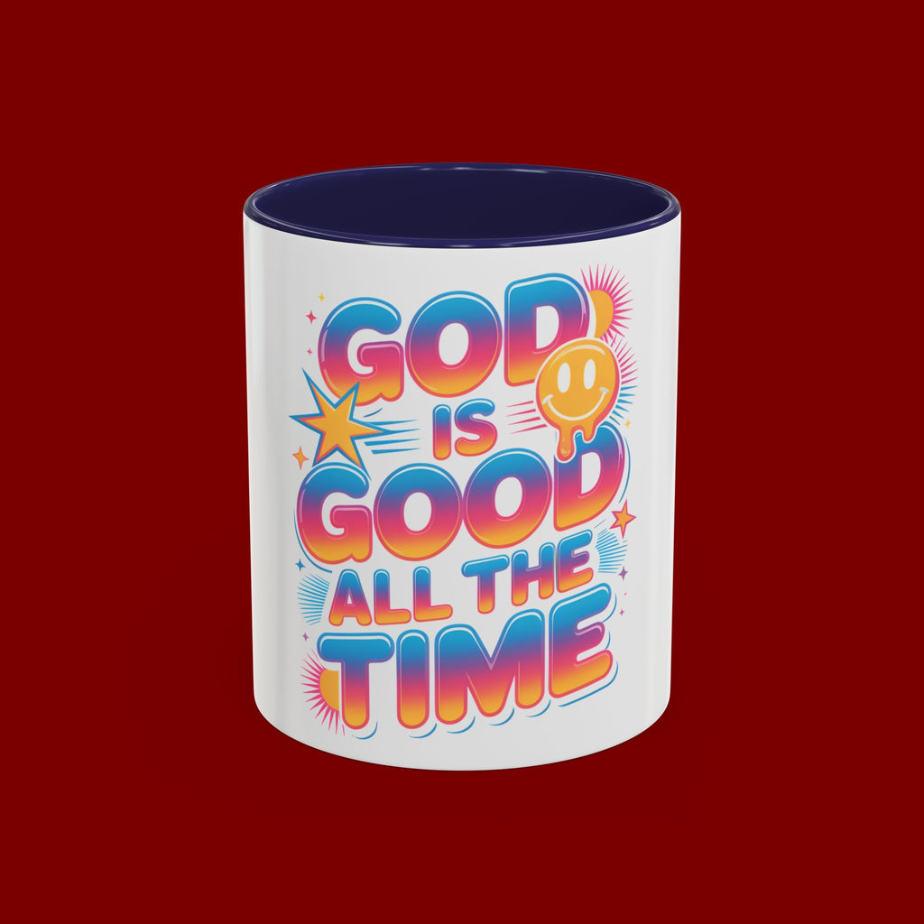 God Is Good All The Time Accent Coffee Mug — Inspirational Christian Coffee Cup (11/15oz)