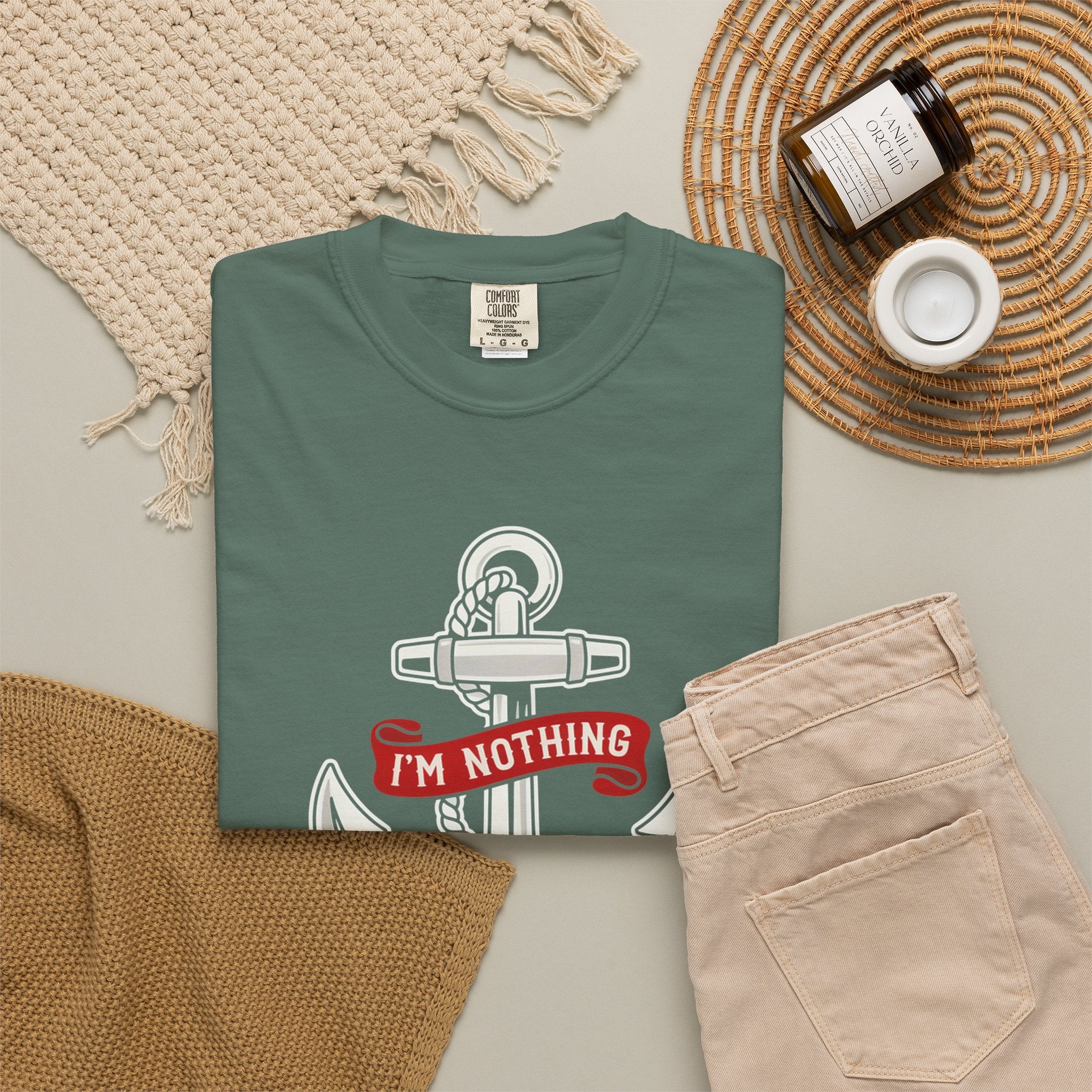 Faith Anchor T-Shirt — “I’m Nothing Without God” Christian Tee