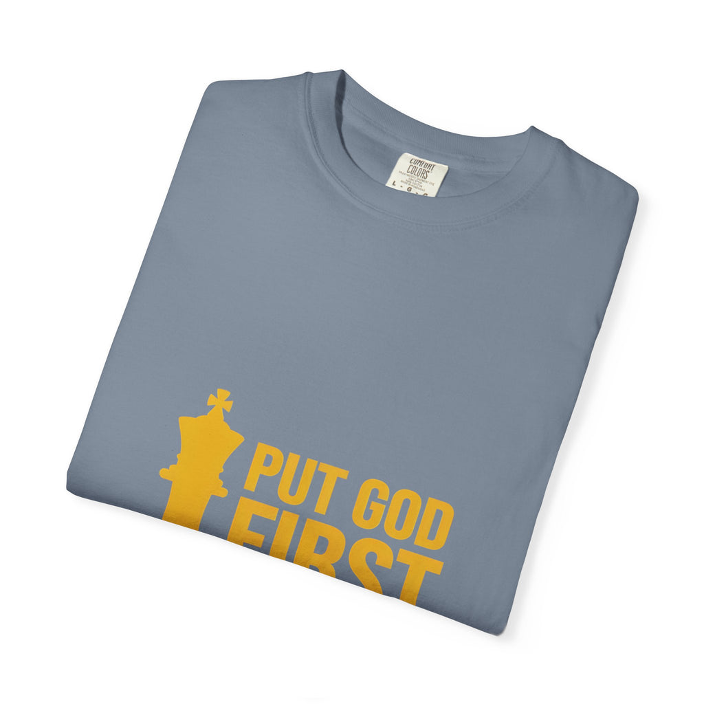 Put God First Chess King T-Shirt — Christian Faith Graphic Tee