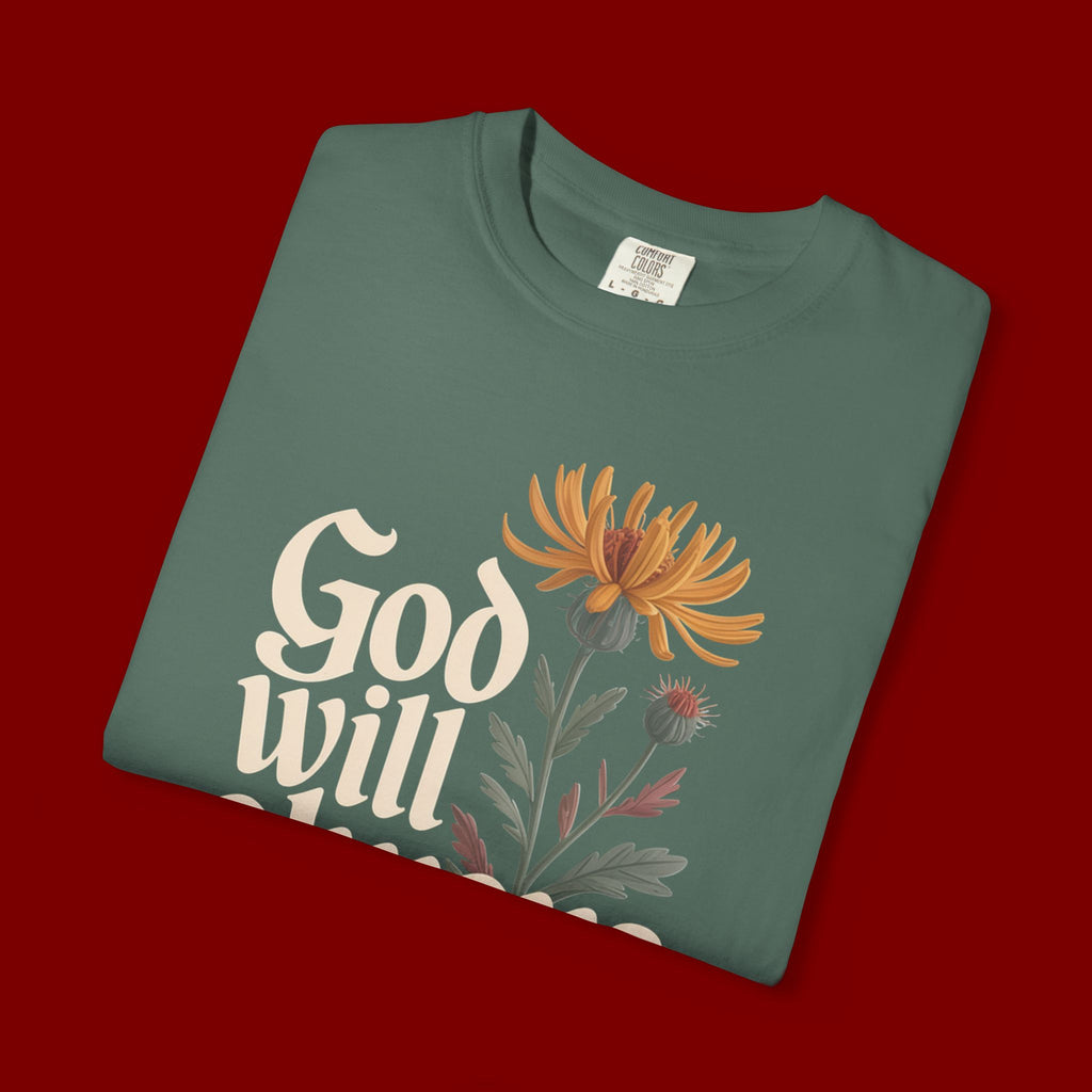 God Will Always Make a Way T-Shirt — Inspirational Floral Christian Tee