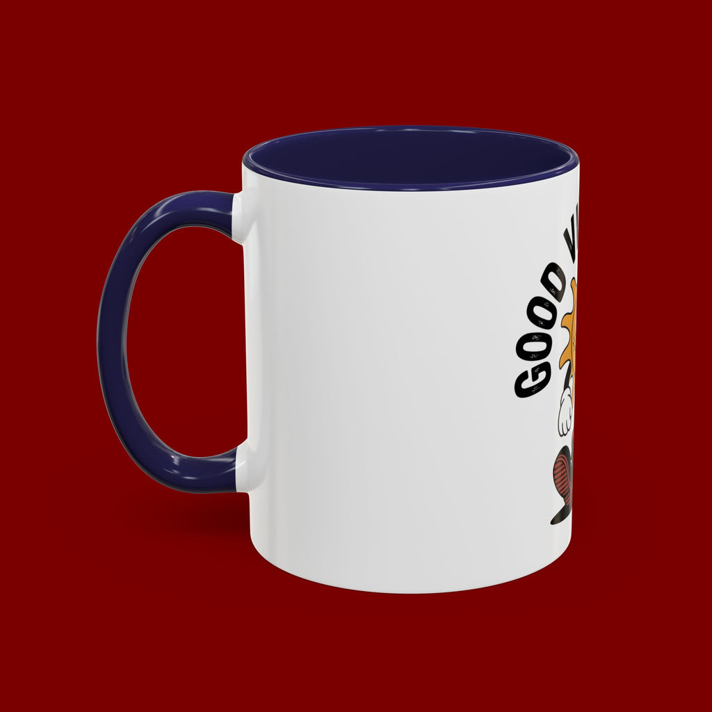Good Vibes Only Coffee Mug - Retro Sun Cartoon Accent Mug (11/15oz)