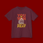 Kids Tee — "You Win When You Pray" Inspirational Christian Shirt