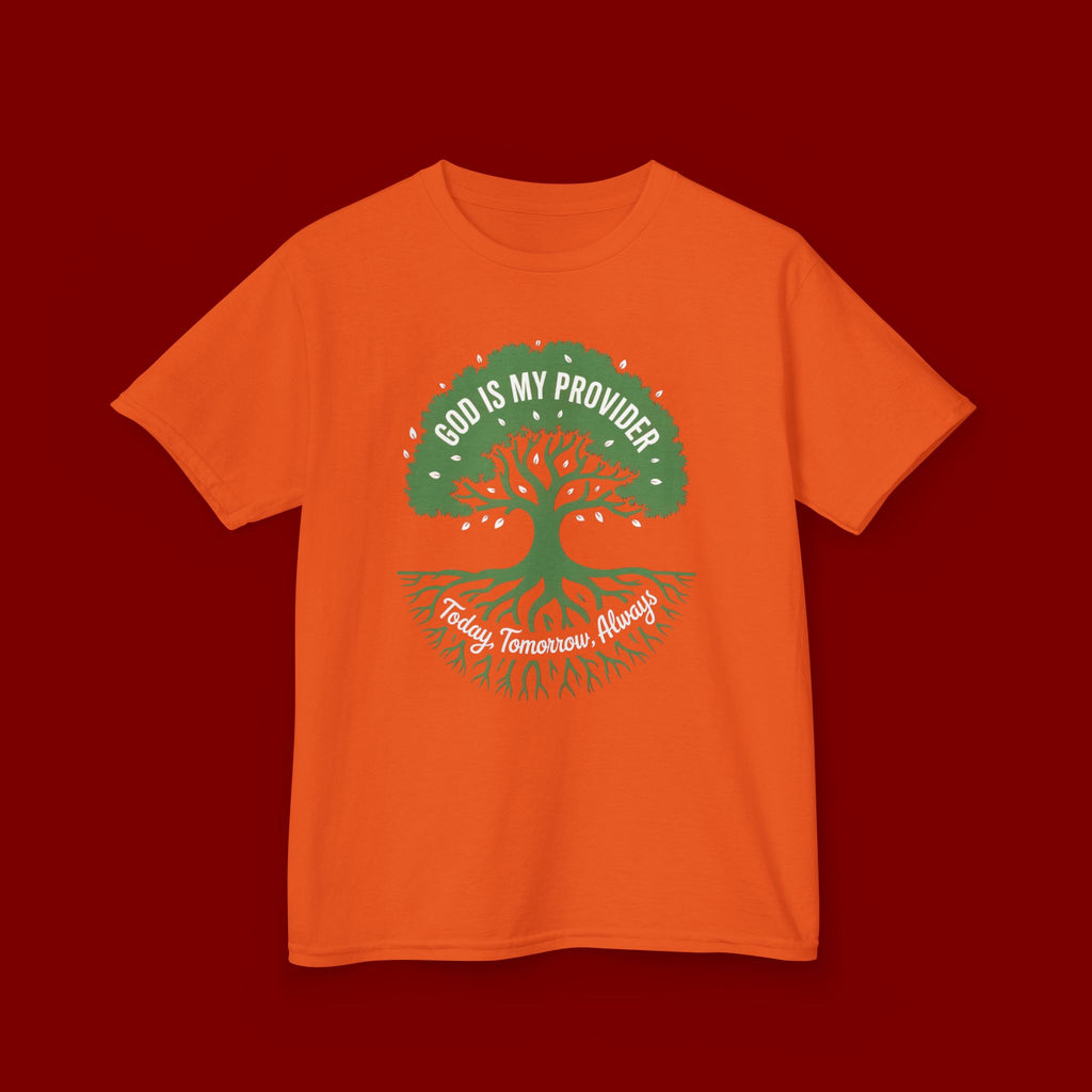 Kids Tee — "God Is My Provider" Tree of Faith Christian Shirt