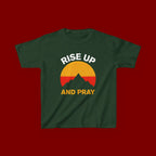 Kids Tee — "Rise Up and Pray" Mountain Sunrise Faith T‑Shirt