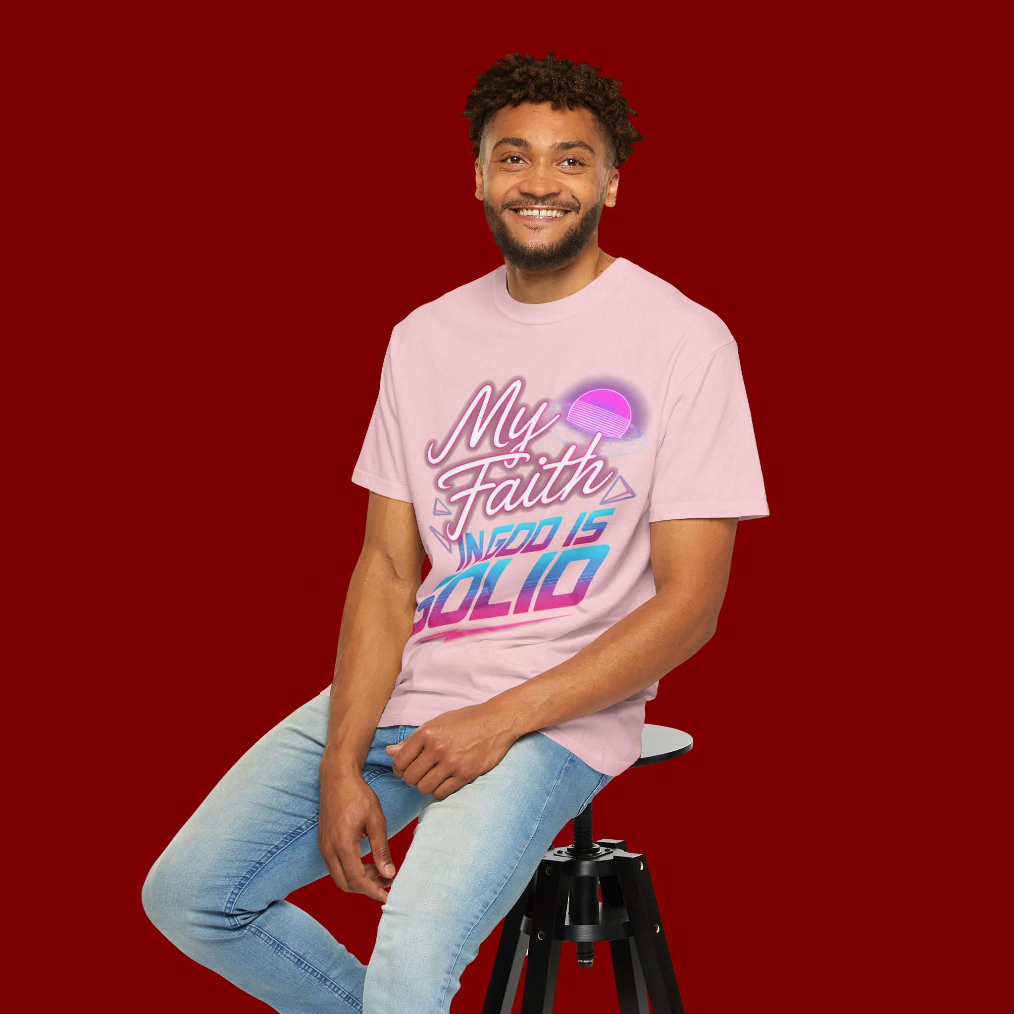 Faith T-Shirt — "My Faith in God Is Solid" Retro Graphic Tee