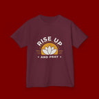 Kids T-Shirt - "Rise Up and Pray" Inspirational Christian Tee for Children