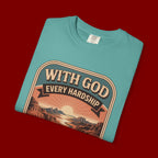 Scripture Comfort T-Shirt — "With God Every Hardship Brings Ease" Christian Faith Tee