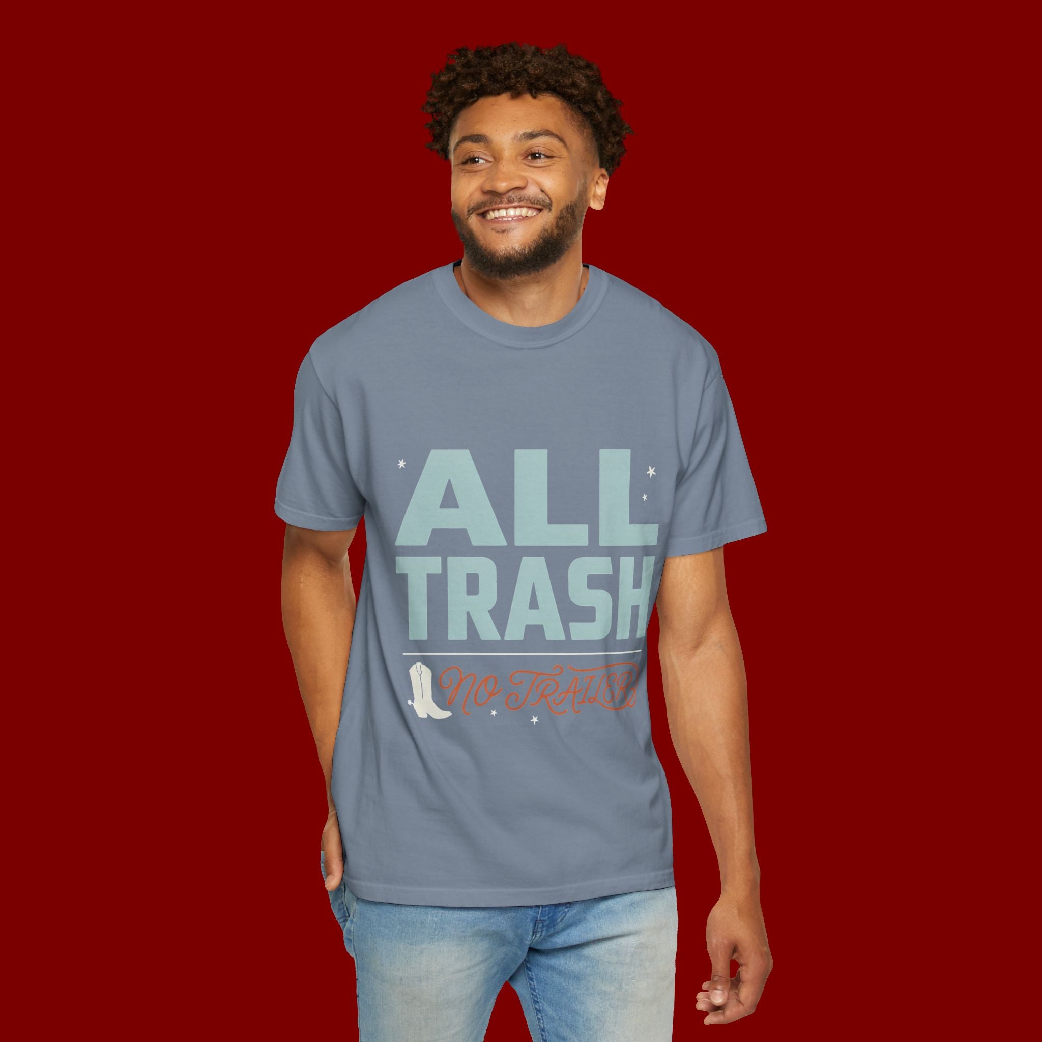ALL TRASH No Trailer Graphic T-Shirt — Funny Retro Statement Tee