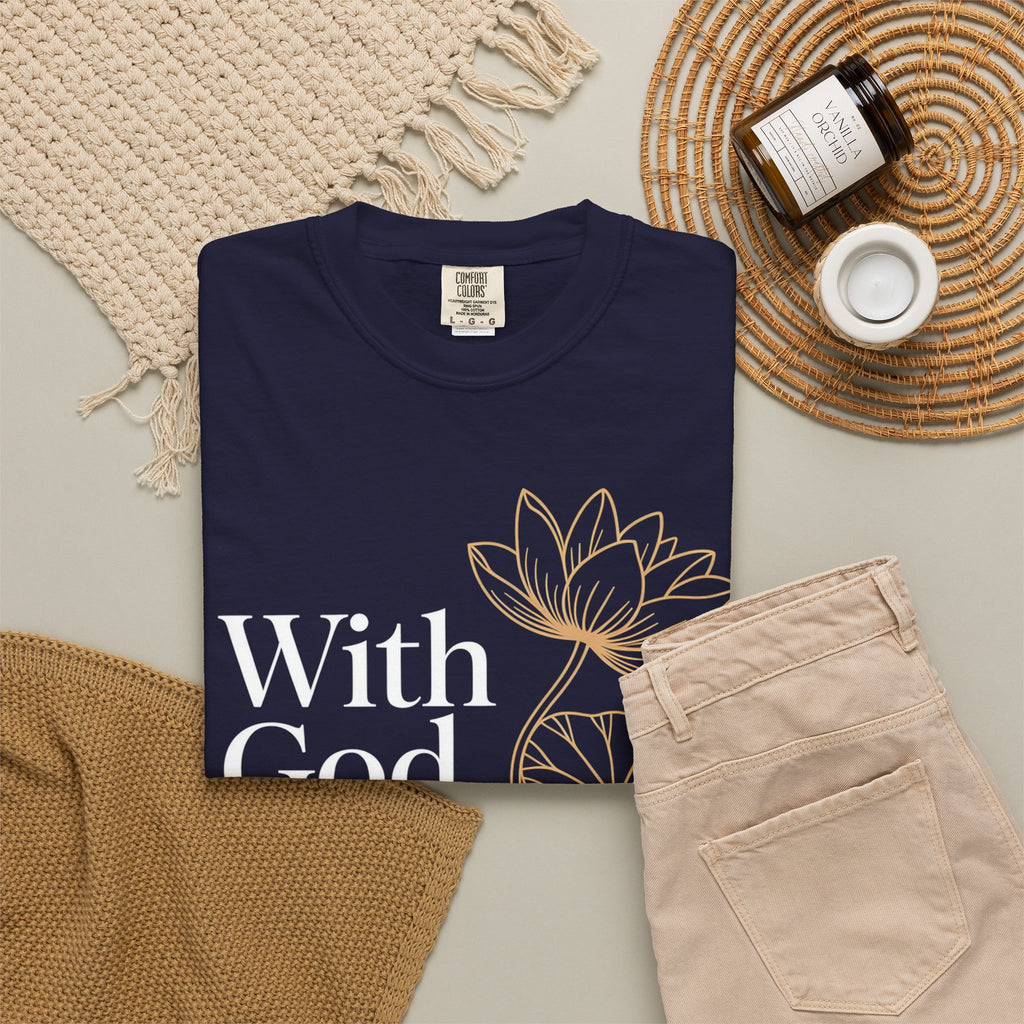 Faith T-Shirt — "With God, every hardship brings ease" Inspirational Christian Tee
