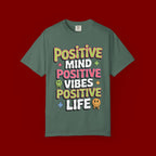 Positive Mind Positive Vibes Positive Life T-Shirt — Retro Smile Graphic Tee