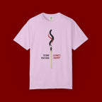 Matchstick Graphic Tee — "Time Never" Minimalist Smoky Design