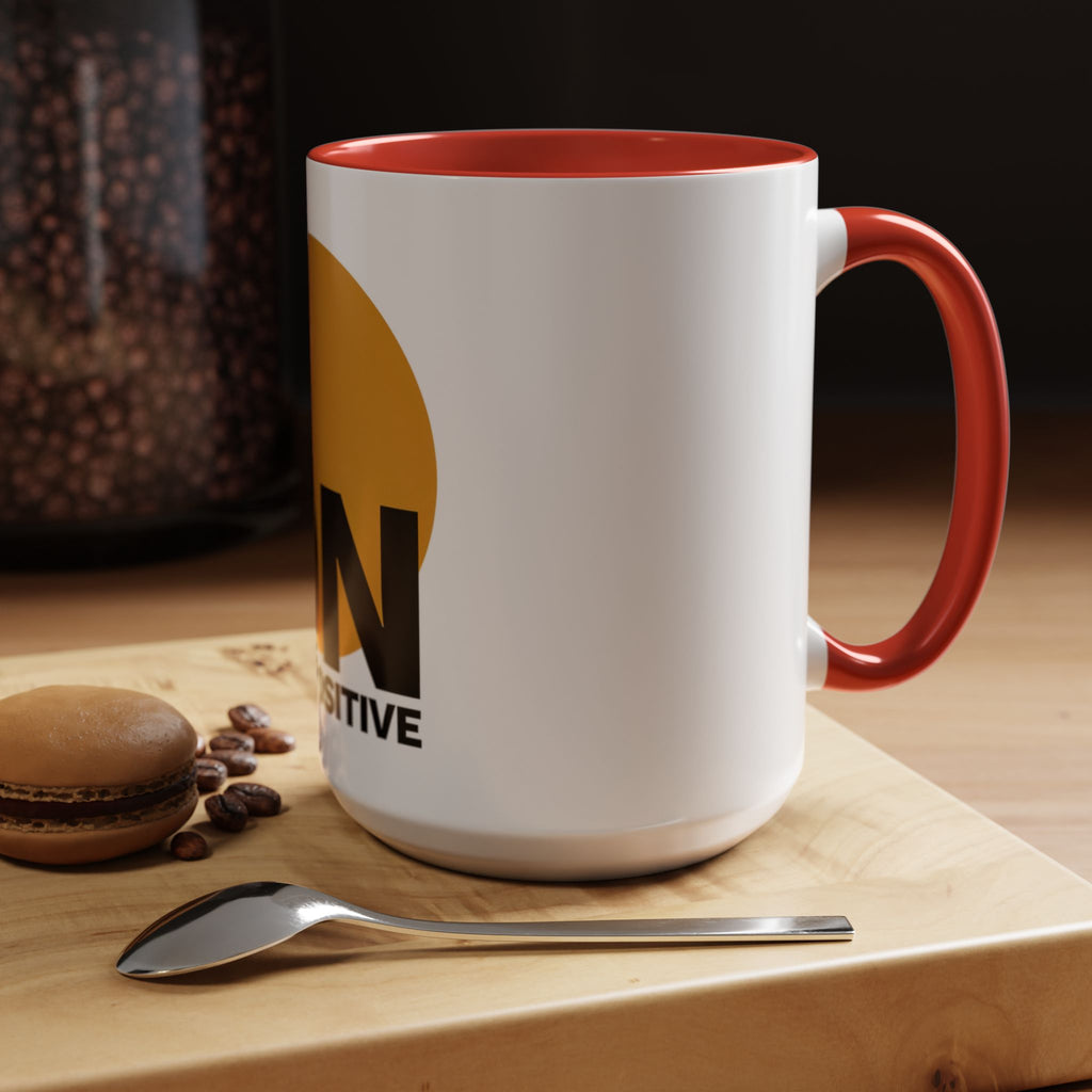 Accent Coffee Mug — "Focus On The Positive" Motivational Mug
