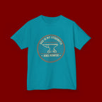 Kids Tee — "God Is My Strength and Power" Anvil & Anvil-Forge Christian Youth Shirt