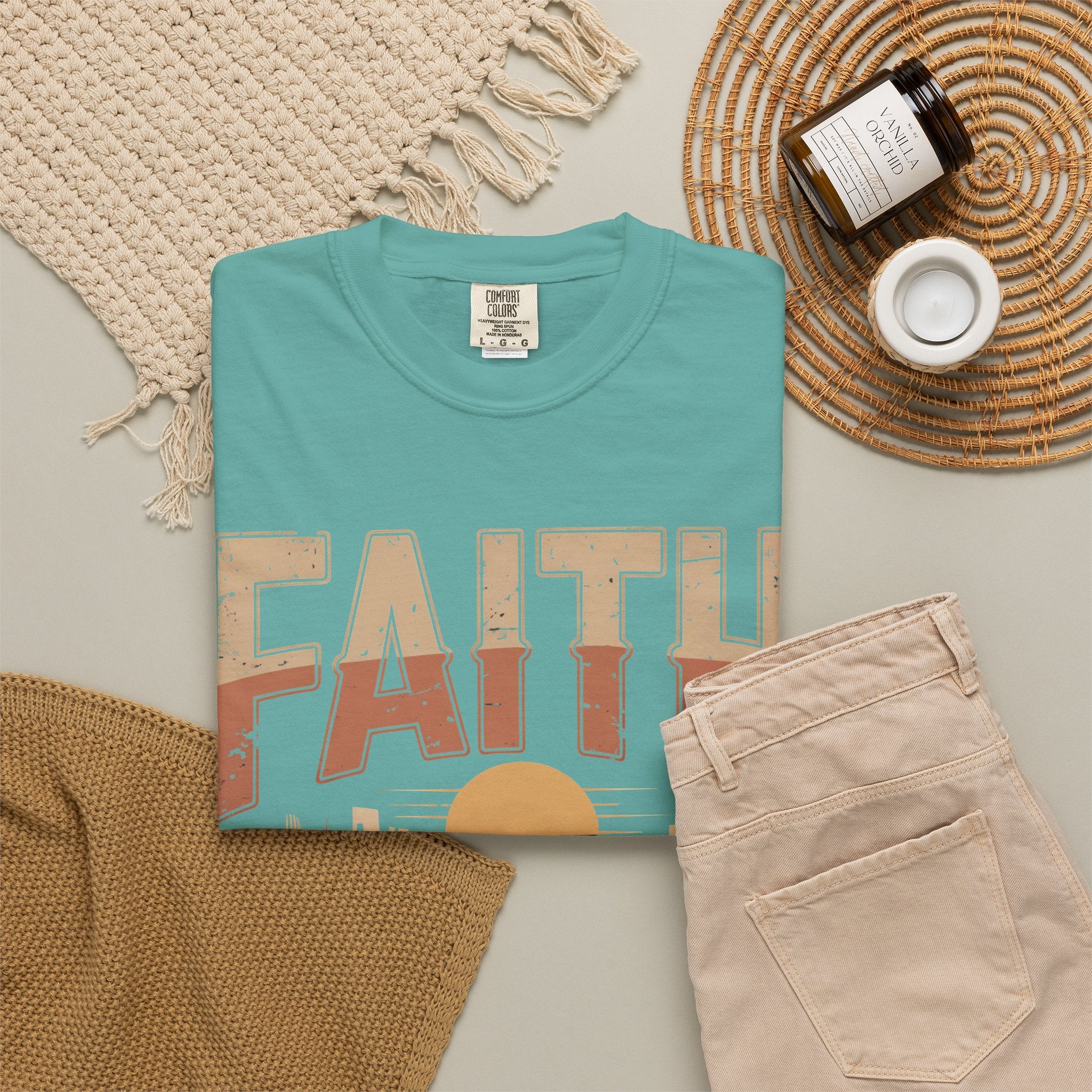 Faith Can Move Mountains T-Shirt — Retro Desert Inspirational Tee