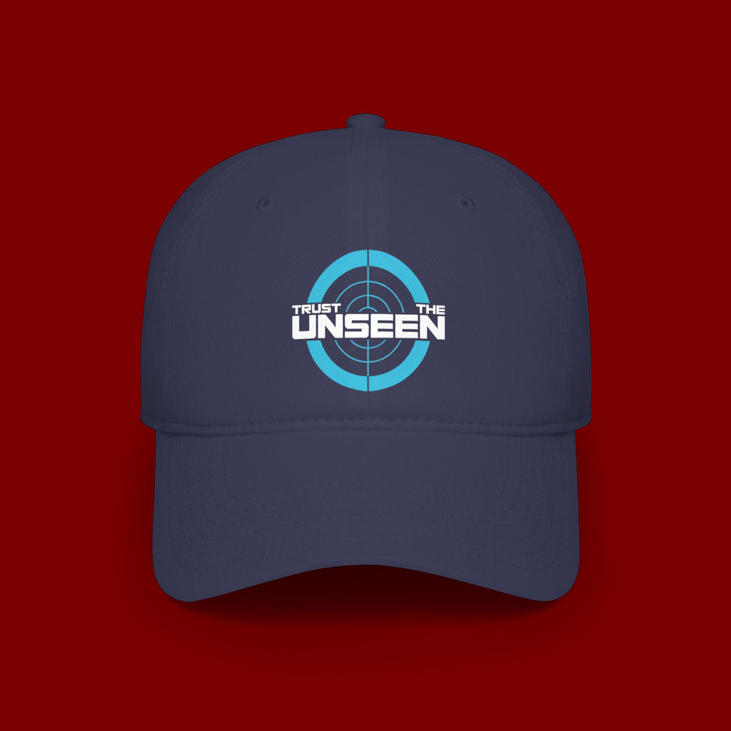 Trust The Unseen Target Logo Baseball Cap — Low Profile Red Hat
